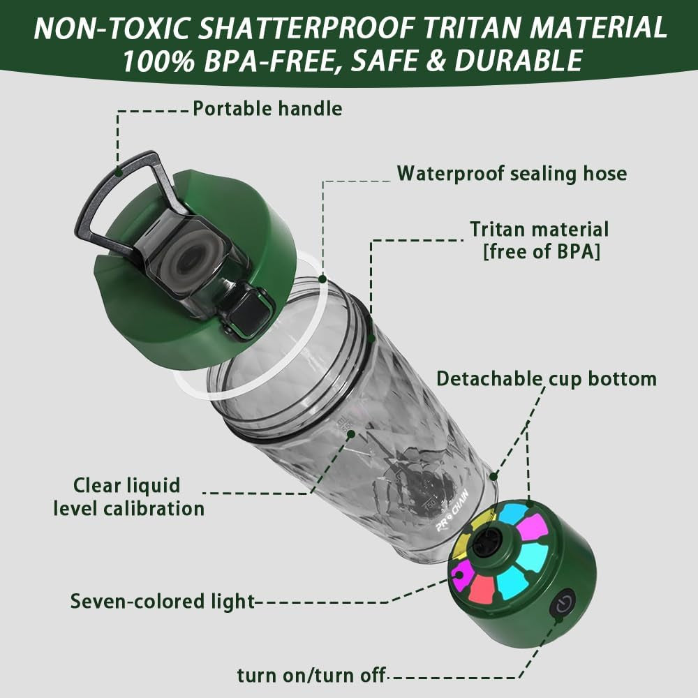 Electric Protein Shaker Bottle, Protein Shakes Mixer, Portable Pre Workout Self Mixing Cup, Made with Bpa-Free Tritan, 22Oz