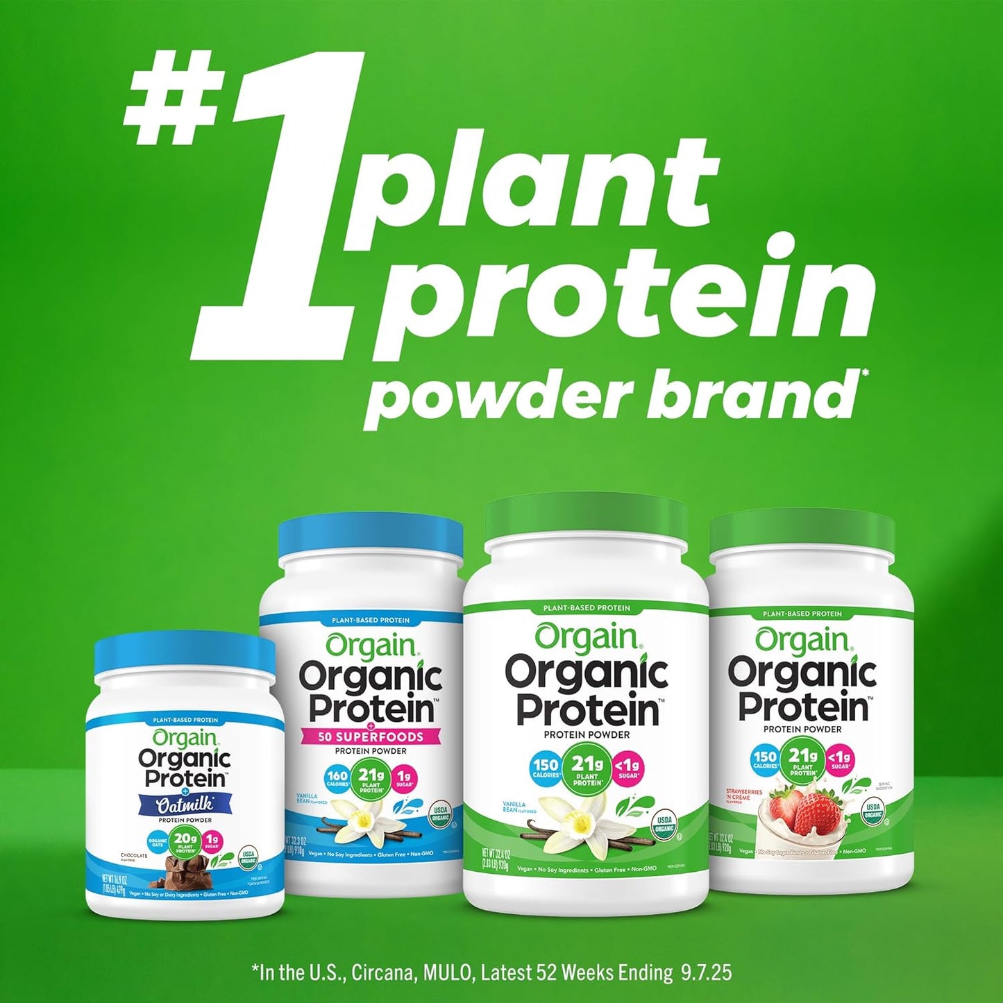Organic Vegan Protein + 50 Superfoods Powder, Creamy Chocolate Fudge - 21G Plant Based Protein, 10G Prebiotic Fiber, No Lactose Ingredients, Gluten Free, No Added Sugar, Non-Gmo, 1.12 Lb