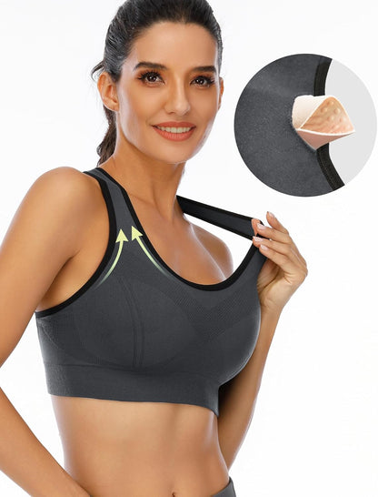 Women'S Sports Bras Padded Sports Bra Supportive Strappy Criss Cross Yoga Bra Workout Athletic Bras 3 Pack