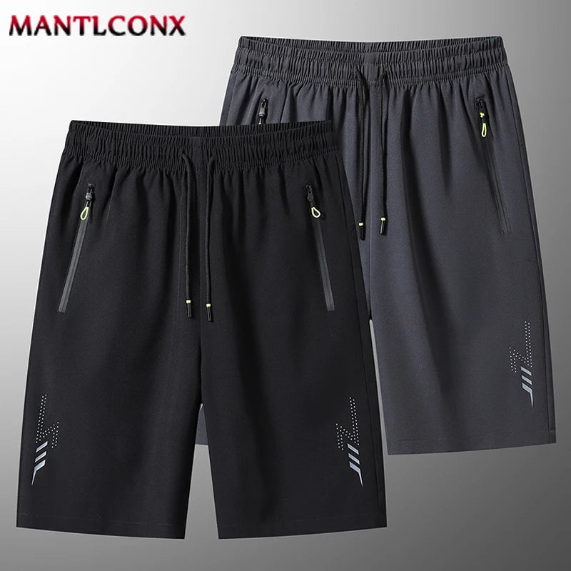 Summer Men'S Sport Shorts Cool Sportswear Running Shorts Casual Bottoms Gym Fitness Training Jogging Short Pants Men Black Gray