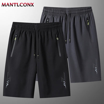 Summer Men'S Sport Shorts Cool Sportswear Running Shorts Casual Bottoms Gym Fitness Training Jogging Short Pants Men Black Gray